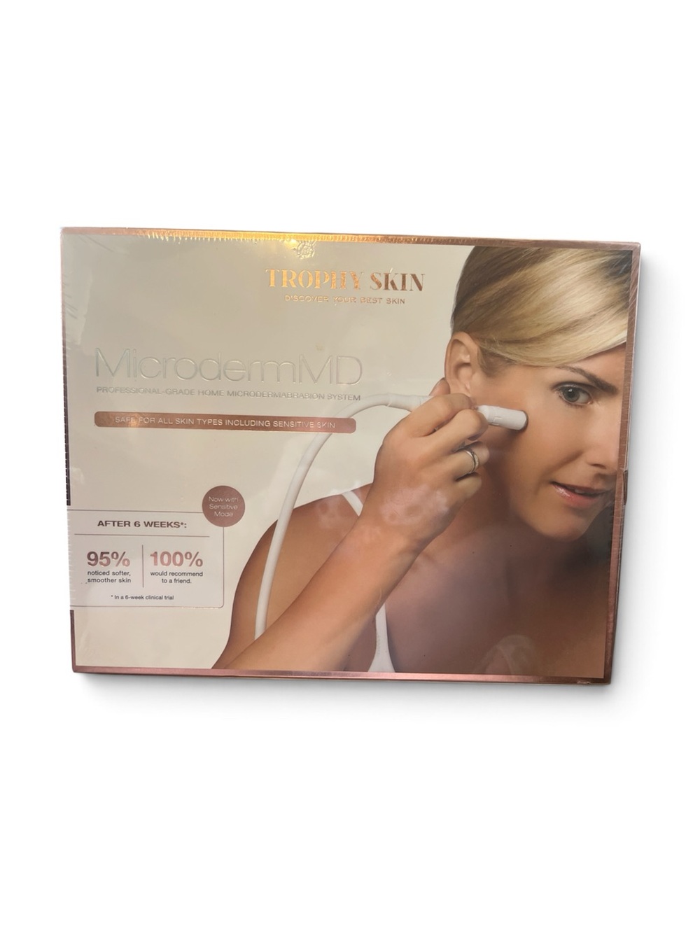 Trophy Skin MicrodermMD Home Microdermabrasion Device - Rose Gold/White